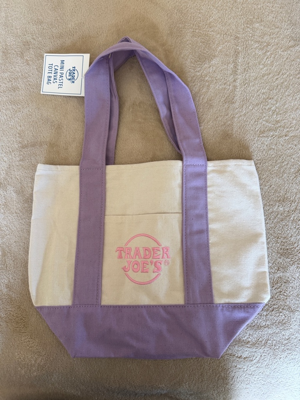 NWT Trader Joe’s mini tote lavender